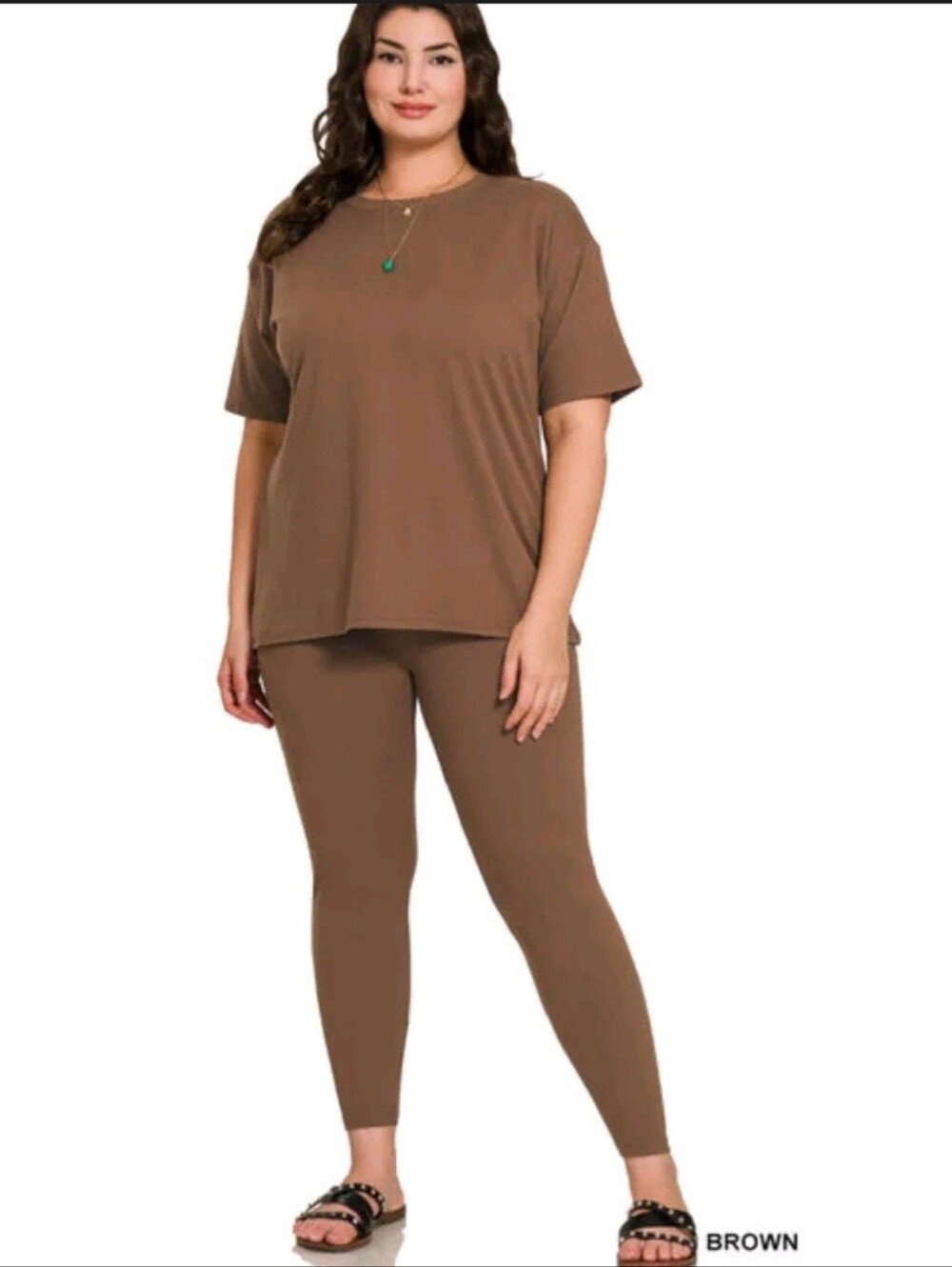 🆕️ Zenana Plus Size Brown Two-Piece Set